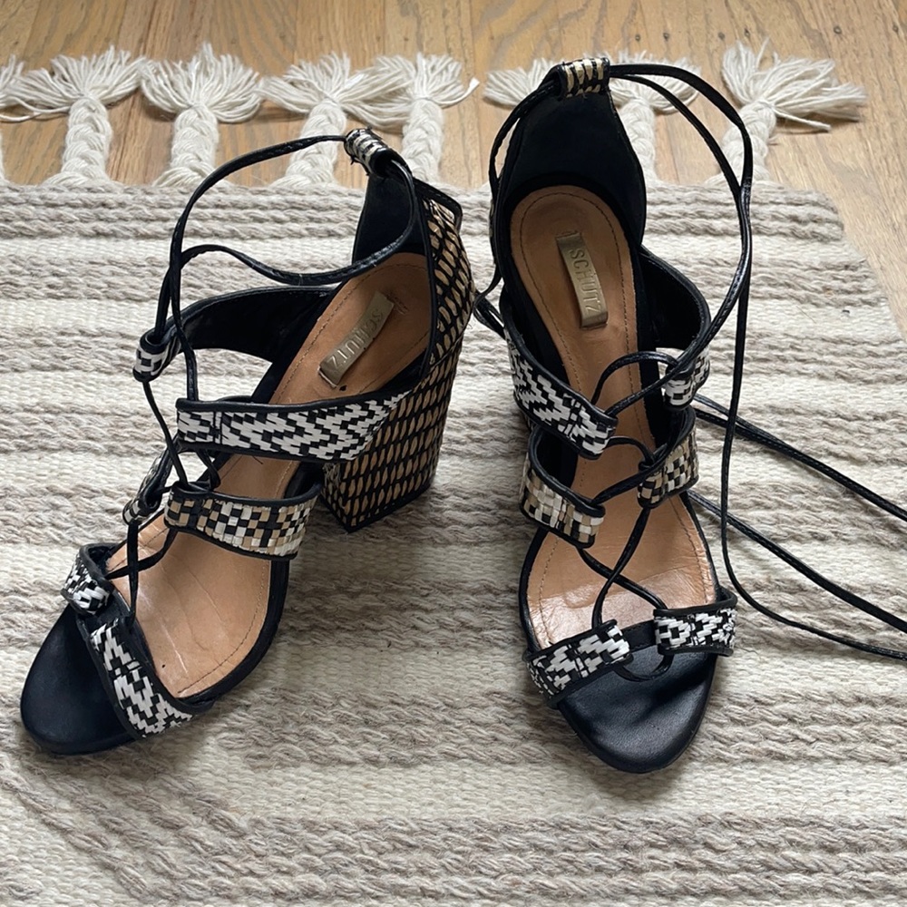 Schutz woven heeled sandals